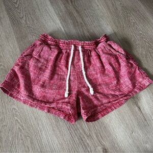 Mossimo Supply Co Red Linen Blend Drawstring Shorts XS